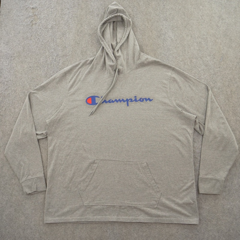 Champion Sweatshirt Hoodie Mens 2XL XXL Grat Pullover Hooded Lightweight